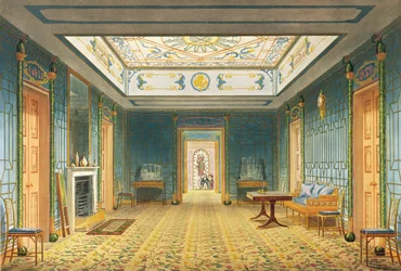 El Doble Vestíbulo o Galería (Sur) sobre el Corredor de Vistas del Pabellón Real, Brighton por John Nash